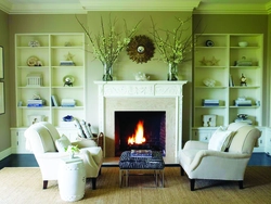 Decorative Fireplace In The Living Room Interior