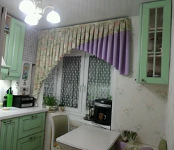 Tulle in a small kitchen in the interior