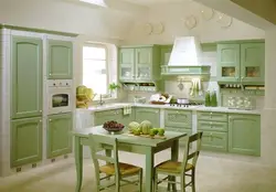 Green Provence kitchen in the interior