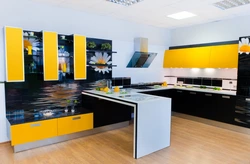 Kitchen design yellow black