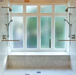 Plastic window in the bath photo