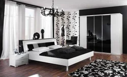 Bedroom Interior With Black Furniture Photo