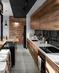 Dark loft kitchen photo