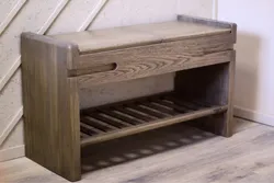 Wooden banquette in the hallway with your own hands photo made of wood