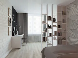 Shelving in the bedroom interior