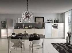Combination of black and gray in the kitchen interior