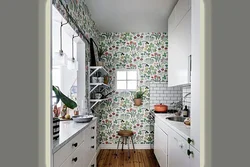 Wallpaper for the kitchen in the interior photo real