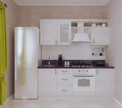 Фота кухні з халадзільнікам белага колеру