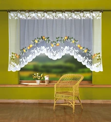 Tulle arch curtains for the kitchen photo