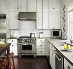 Kitchen design with white gas stove