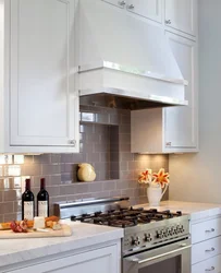 Kitchen design with white gas stove