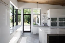 Kitchen Interior With Stained Glass Windows