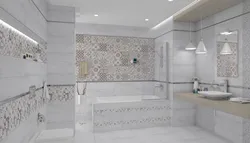 Bathroom tiles with ornament photo