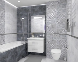 Bathroom tiles with ornament photo