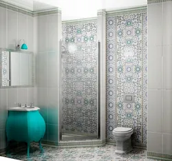 Bathroom tiles with ornament photo