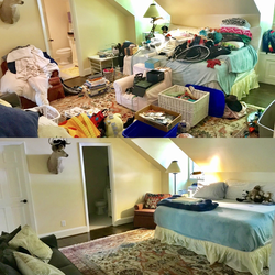 Bedroom before and after photos