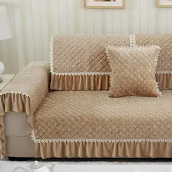 Beautiful bedspreads for the sofa in the living room photo