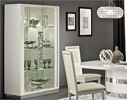 Display cabinet for dishes in the living room modern design