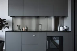 Graphite-Colored Kitchens In The Interior Photo