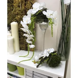 Artificial flowers in the kitchen interior