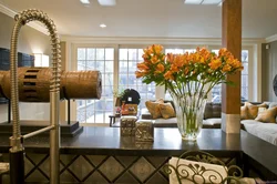 Artificial Flowers In The Kitchen Interior