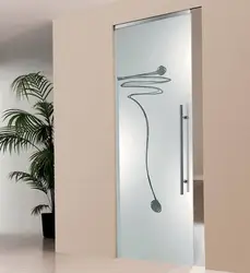 Glass door for bathroom photo