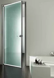 Glass door for bathroom photo