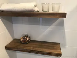 Полки деревянные в ванную фото