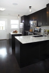 Interiors white kitchen black floor