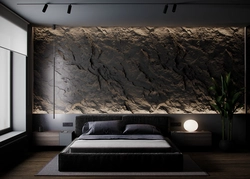 Interior bedroom walls with lighting