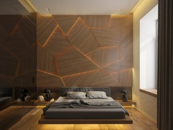 Интерьер стен спальни с подсветкой