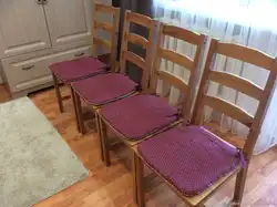 Seats on chairs for kitchen photo