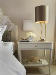 Table lamps in the bedroom in the interior