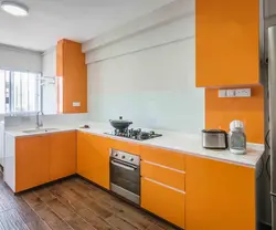 Kitchen in gray-orange tones photo