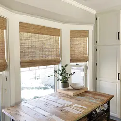 Wooden curtains for the kitchen photo