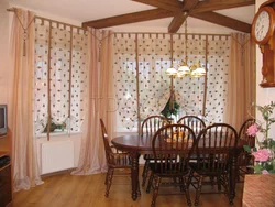 Wooden curtains for the kitchen photo