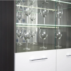 Glass showcase in the kitchen photo