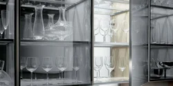 Glass showcase in the kitchen photo