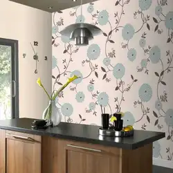 Фота налепкі шпалер у кухні