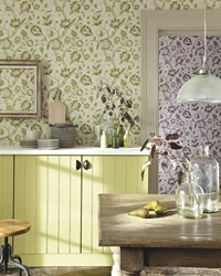 Photo of wallpaper stickers in the kitchen