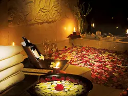 Bath With Roses And Candles Photo