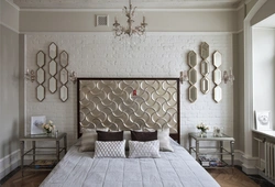 Дизайн стен в спальне керамогранит