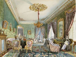 19-cu əsrin qonaq otağının interyeri