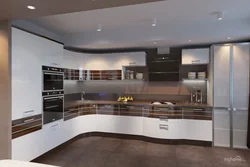 Three-level corner kitchen photo design