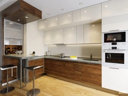 Three-level corner kitchen photo design