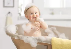 Photo of baby in bath