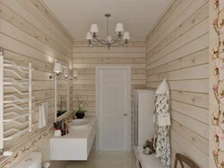 Ванная комната из имитации бруса фото