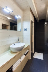 Bathroom made of imitation timber photo