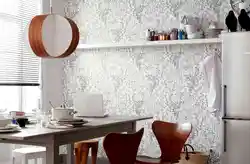 Wallpaper in the kitchen modern design 2023 photos