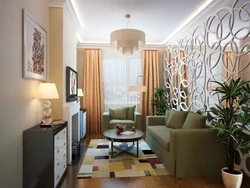 Living room in a two-room apartment in a panel house design